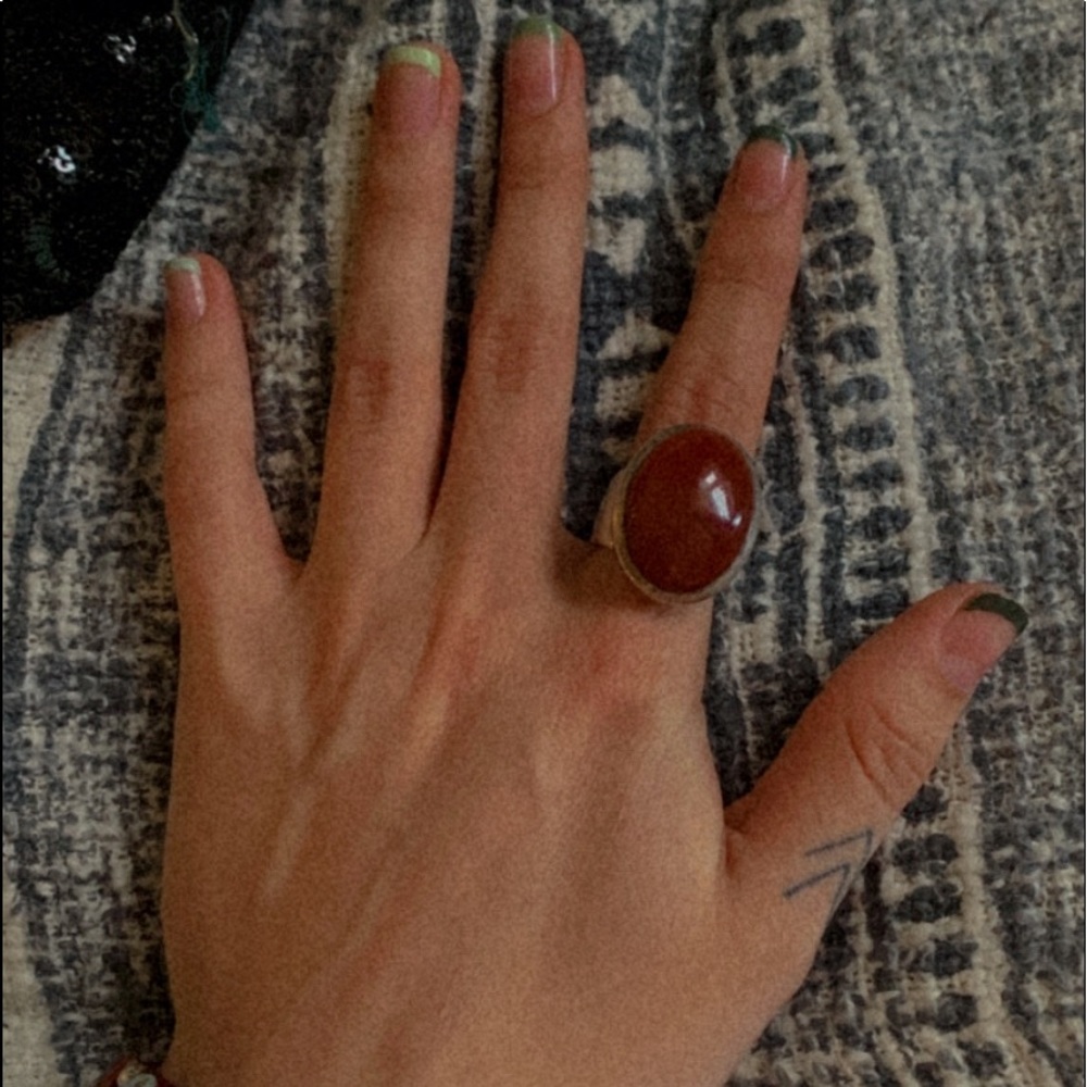 Red Jasper Sterling Silver Ring